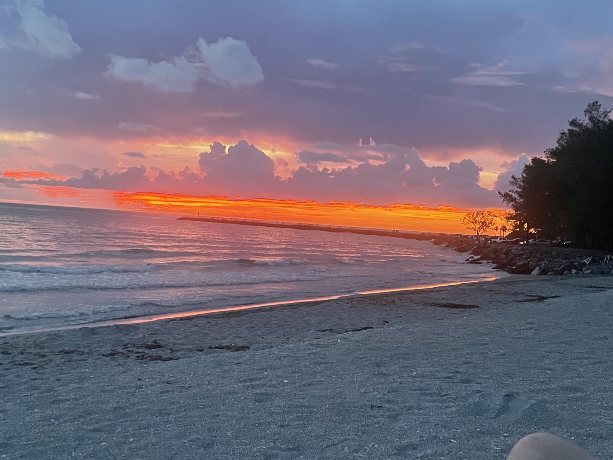 Gulf sunset over the Venice jetty
