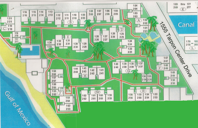 Bahia Vista Gulf site map at 1555 Tarpon Center Drive