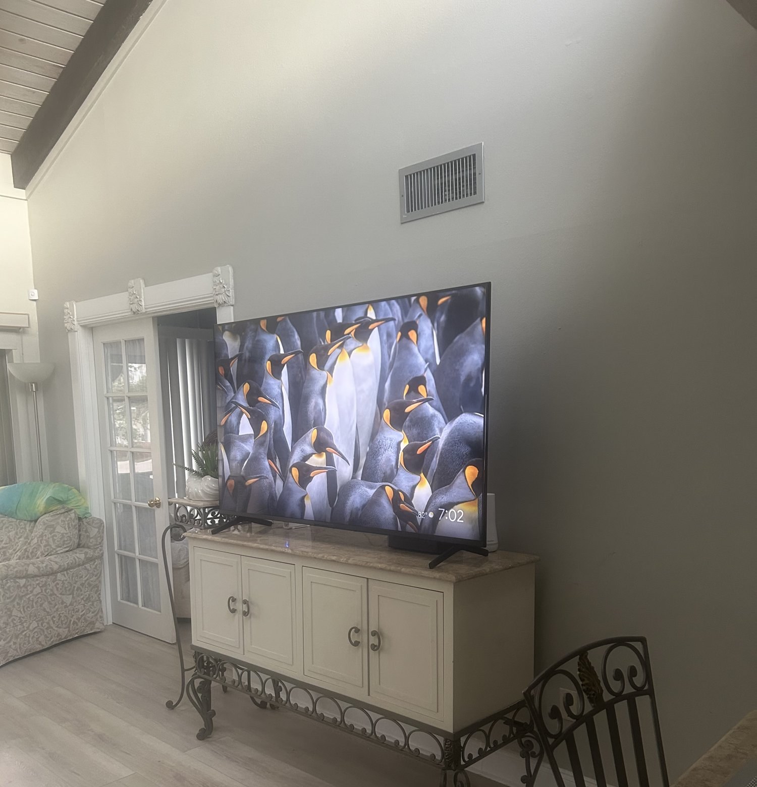 Living room television and cabinet